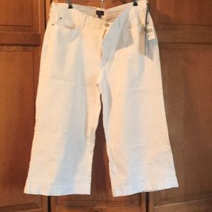 Nydj wide leg white jeans